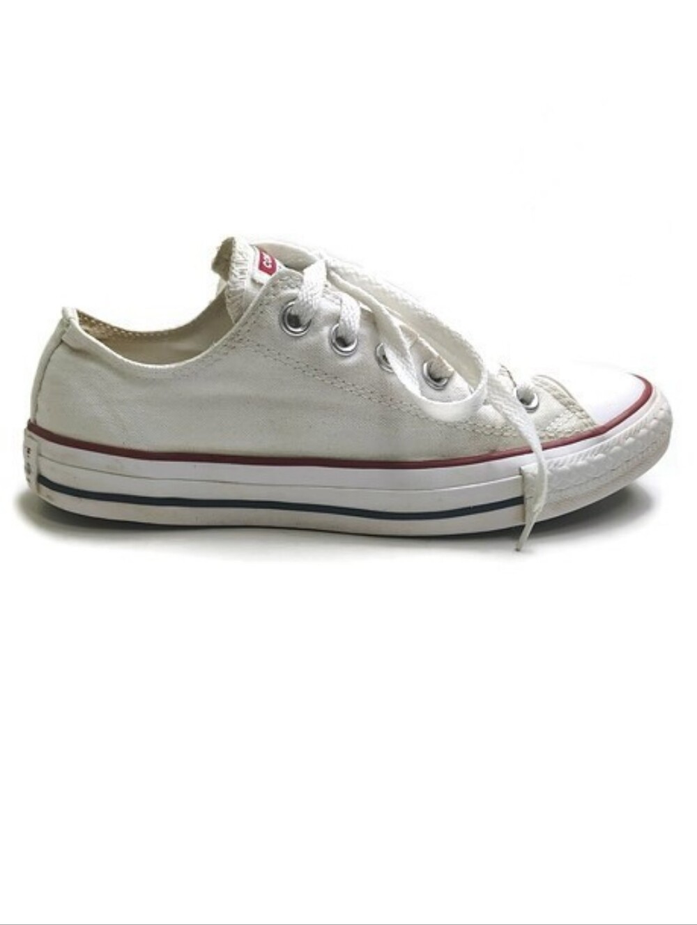Converse Chuck Taylor Allstar Low Top White Canvas Lace-Up Sneakers Size 7 - Picture 1 of 10